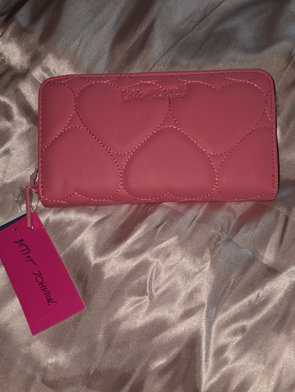 NWT Betsey Johnson Heart Quilted Wallet